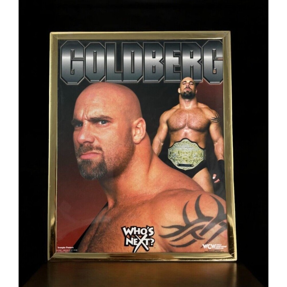 Goldberg "Who's Next?" Poster 90s 1998 Vintage Collectible WCW WWE Wrestling